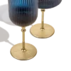 Sun Glasses Wine Set of 4 / Sea Boat Blue