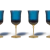 Sun Glasses Wine Set of 4 / Sea Boat Blue