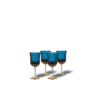 Sun Glasses Wine Set of 4 / Sea Boat Blue
