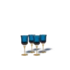 Sun Glasses Wine Set of 4 / Sea Boat Blue