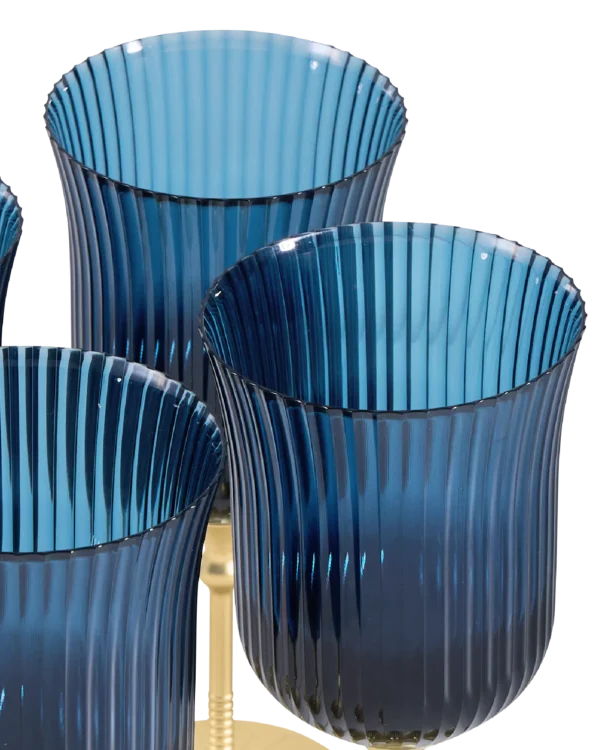 Sun Glasses Wine Set of 4 / Sea Boat Blue