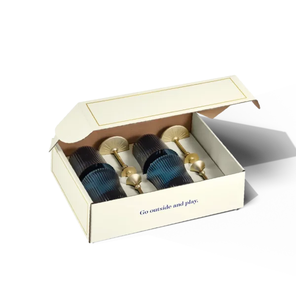 Sun Glasses Wine Set of 4 / Sea Boat Blue